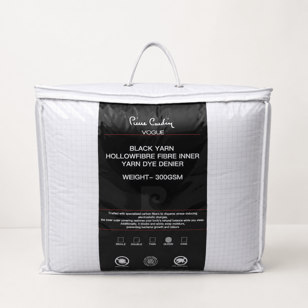 Pierre Cardin Black Yarn Ball - fibre Duvet Inner - Home Phase