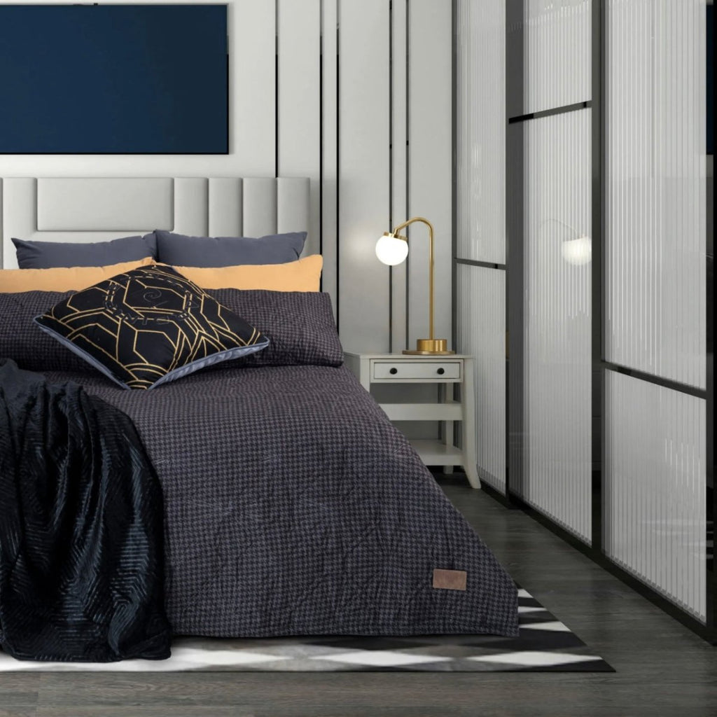 Pierre Cardin Houndstooth Quilt - 240 x 240 cm - King - Home Phase