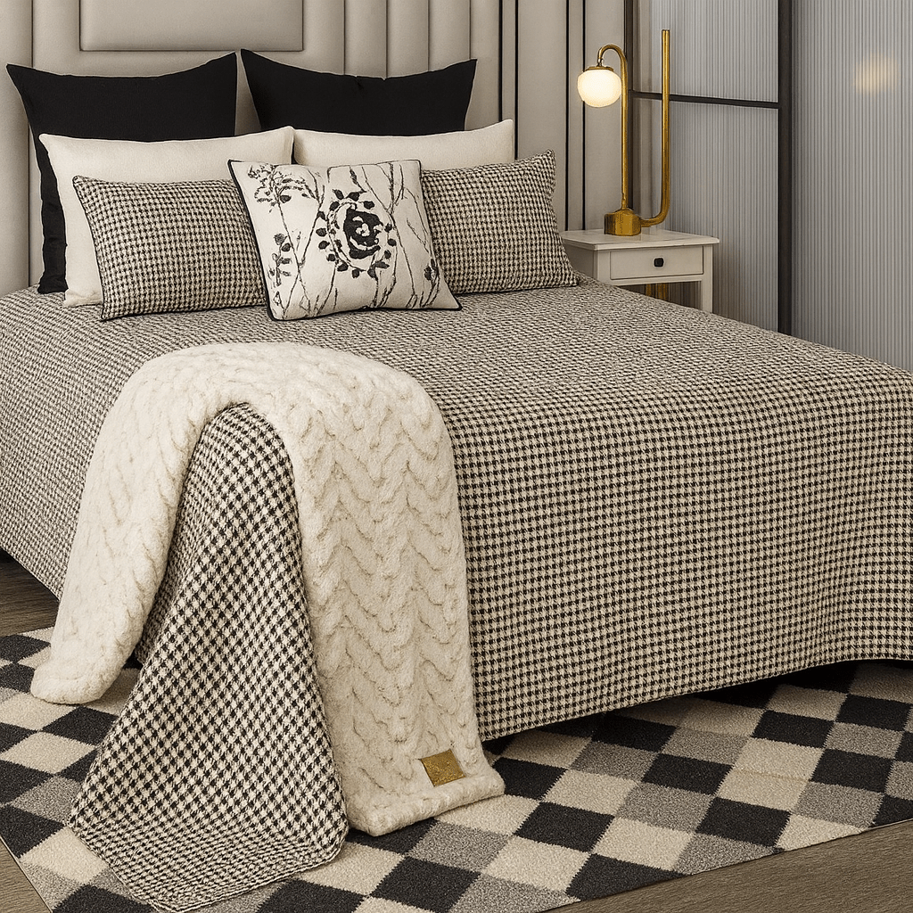 Pierre Cardin Houndstooth Quilt - 240 x 240 cm - King - Home Phase