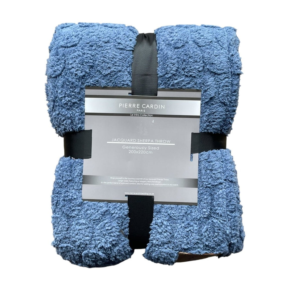 Pierre Cardin Jacquard Sherpa Throw - 200 x 220 cm - Queen - Style Phase Home
