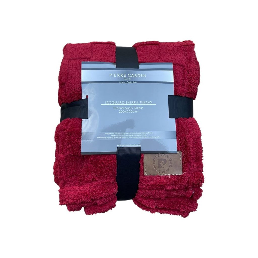 Pierre Cardin Jacquard Sherpa Throw - 200 x 220 cm - Queen - Style Phase Home