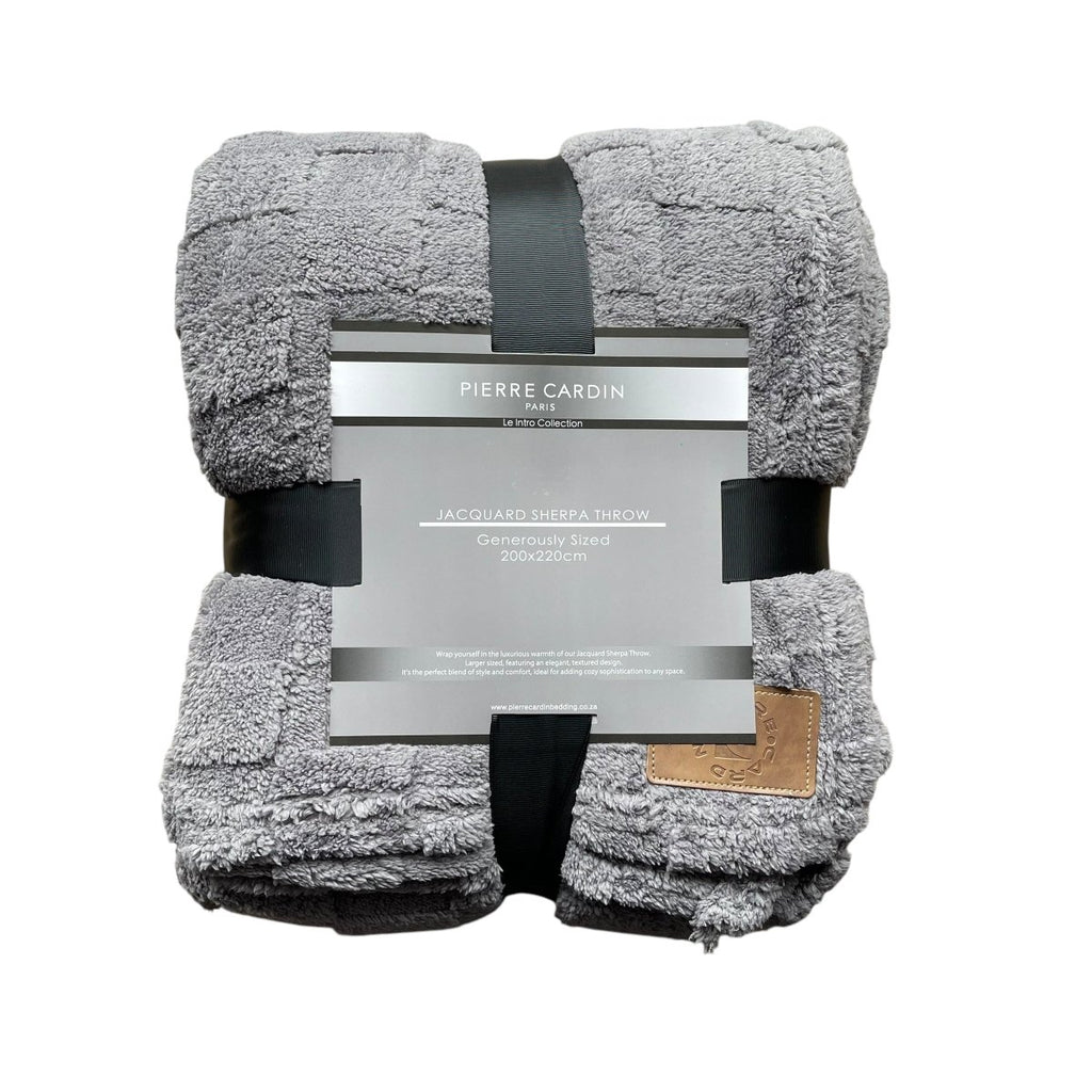 Pierre Cardin Jacquard Sherpa Throw - 200 x 220 cm - Queen - Style Phase Home