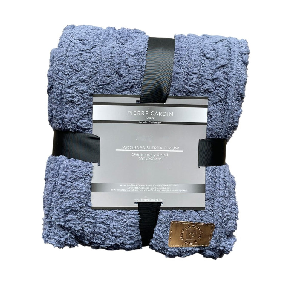 Pierre Cardin Jacquard Sherpa Throw - 200 x 220 cm - Queen - Style Phase Home