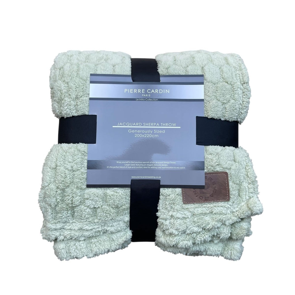 Pierre Cardin Jacquard Sherpa Throw - 200 x 220 cm - Queen - Style Phase Home