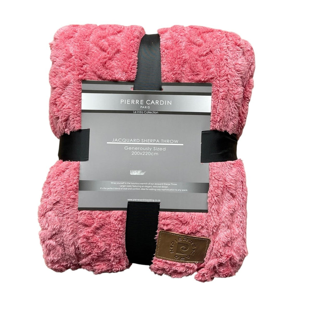 Pierre Cardin Jacquard Sherpa Throw - 200 x 220 cm - Queen - Style Phase Home