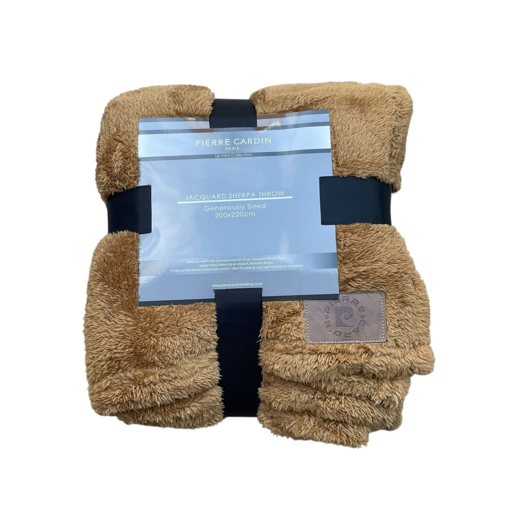 Pierre Cardin Jacquard Sherpa Throw - 200 x 220 cm - Queen - Style Phase Home