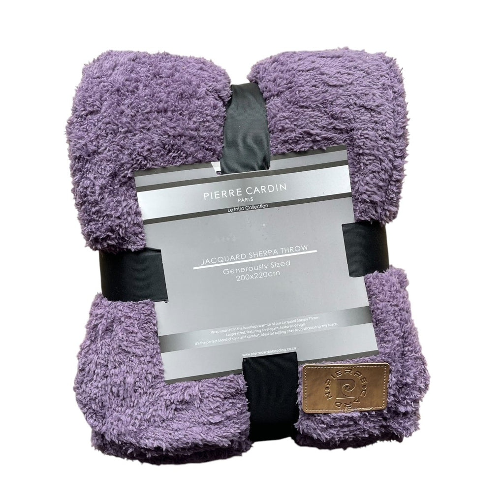 Pierre Cardin Jacquard Sherpa Throw - 200 x 220 cm - Queen - Style Phase Home