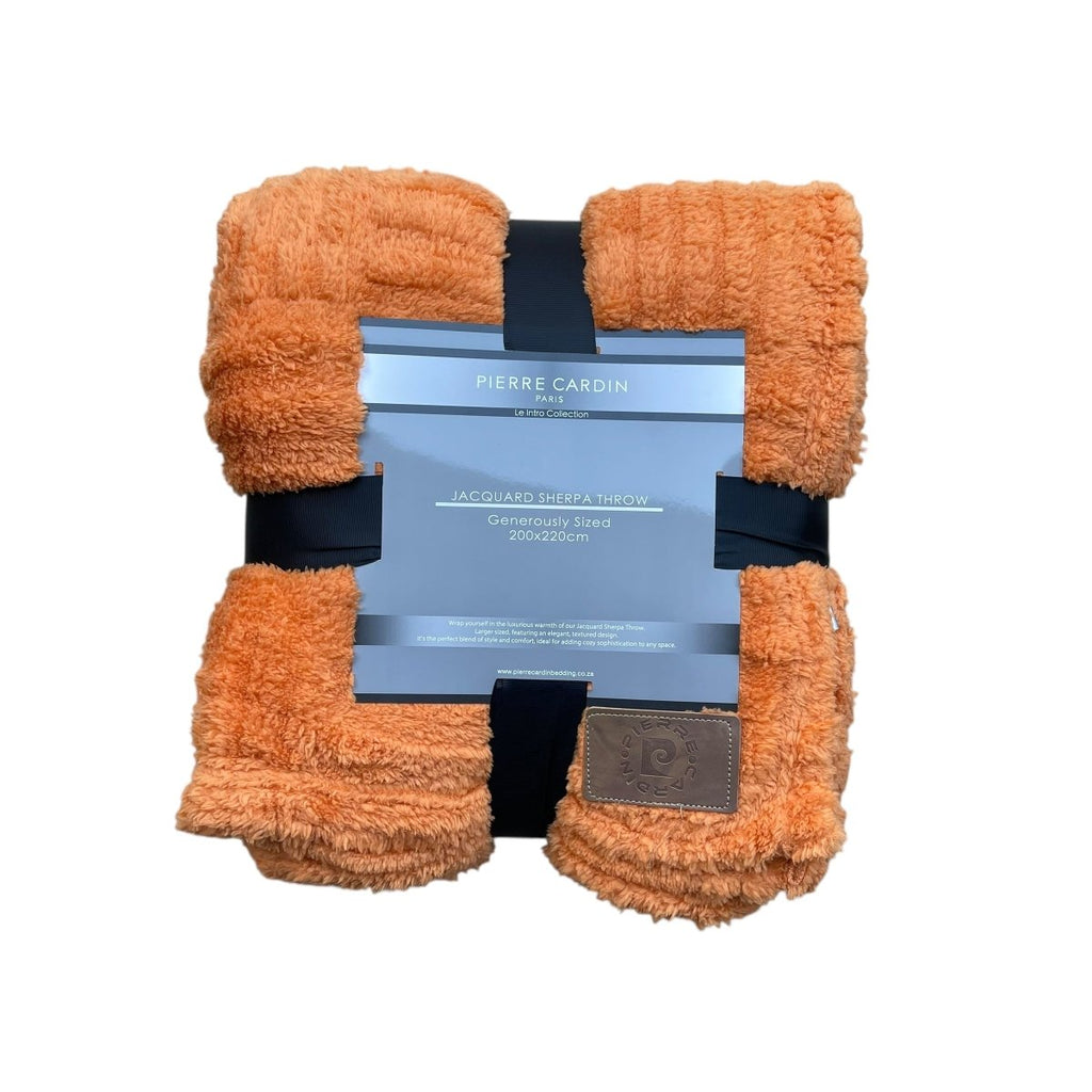 Pierre Cardin Jacquard Sherpa Throw - 200 x 220 cm - Queen - Style Phase Home