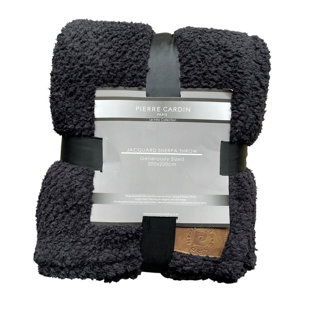 Pierre Cardin Jacquard Sherpa Throw - 200 x 220 cm - Queen - Style Phase Home