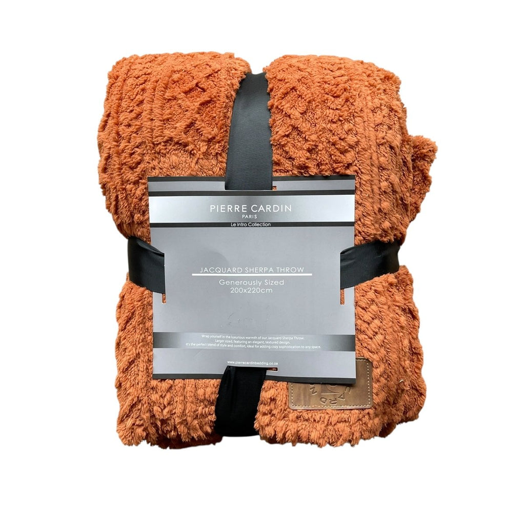 Pierre Cardin Jacquard Sherpa Throw - 200 x 220 cm - Queen - Style Phase Home