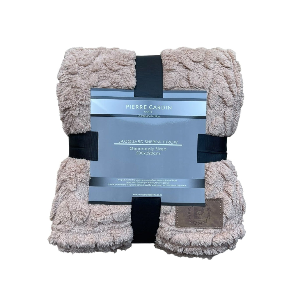 Pierre Cardin Jacquard Sherpa Throw - 200 x 220 cm - Queen - Style Phase Home