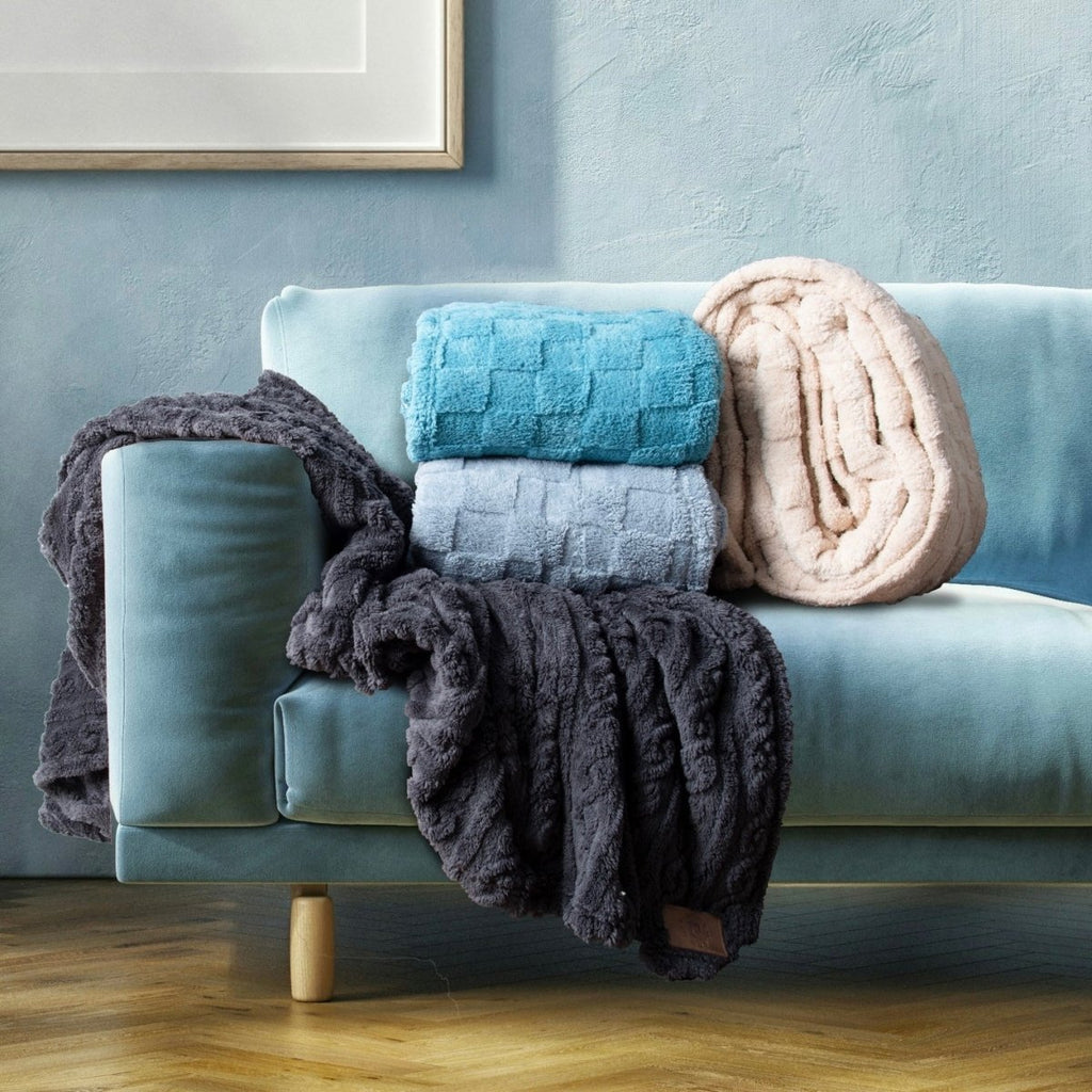 Pierre Cardin Jacquard Sherpa Throw - 200 x 220 cm - Queen - Style Phase Home
