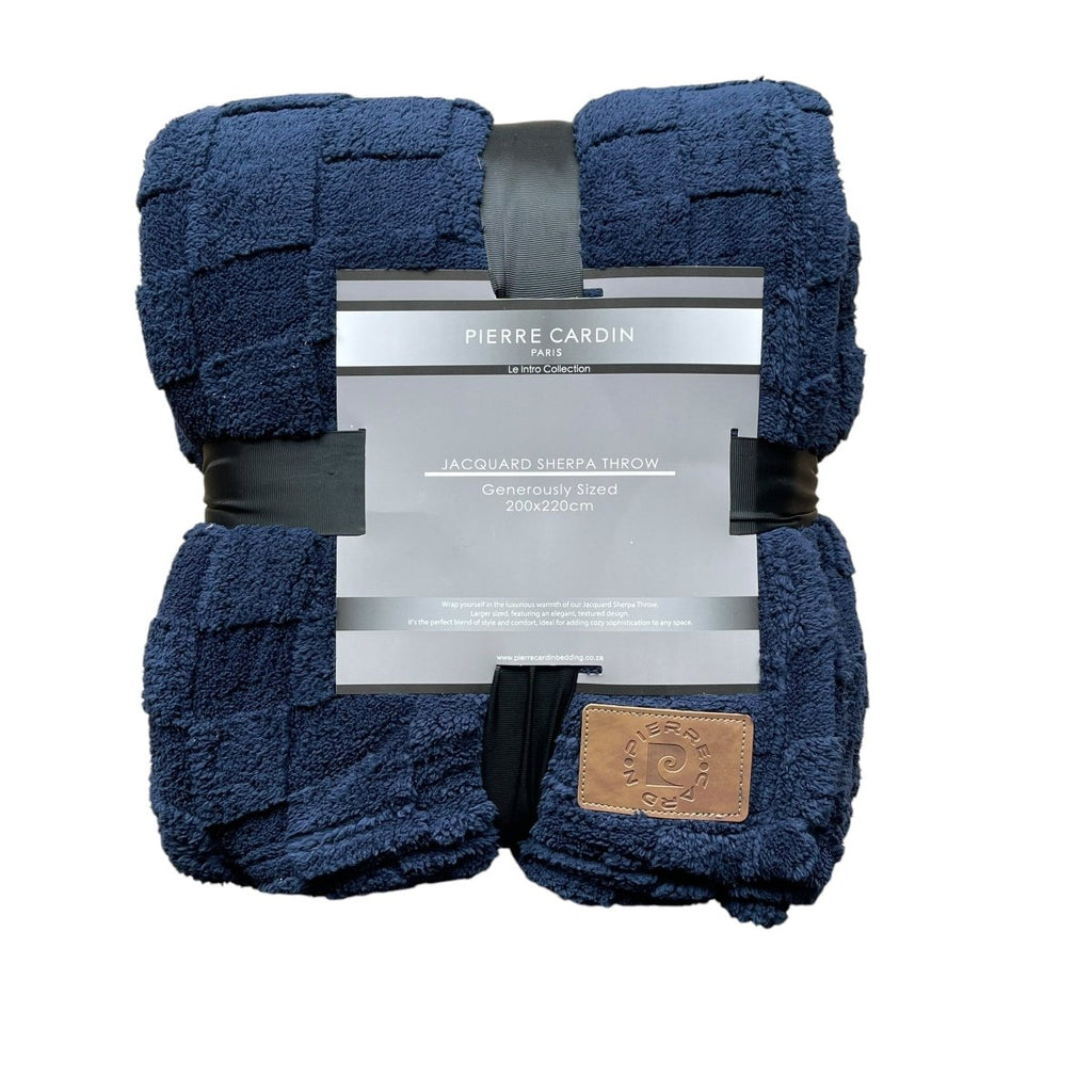 Pierre Cardin Jacquard Sherpa Throw - 200 x 220 cm - Queen - Style Phase Home