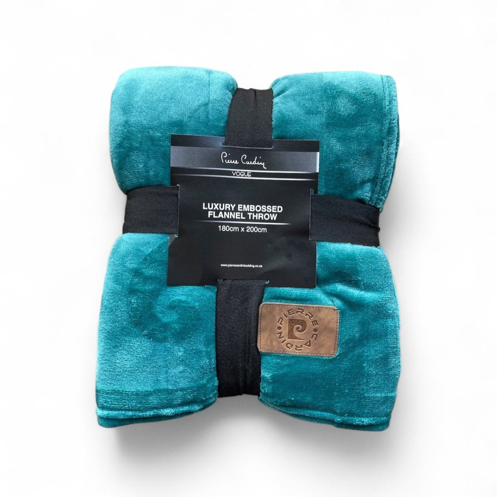 Pierre Cardin Luxury Embossed Flannel Throw - 180 x 200 cm - Style Phase Home