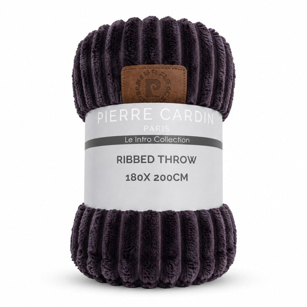 Pierre Cardin Soft Ribbed Throw - 180 x 200 cm - Home Phase