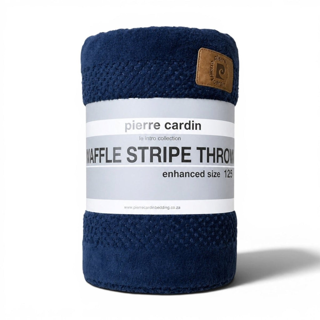 Pierre Cardin Stripe Waffle Throw - 180 x 200 cm - Home Phase