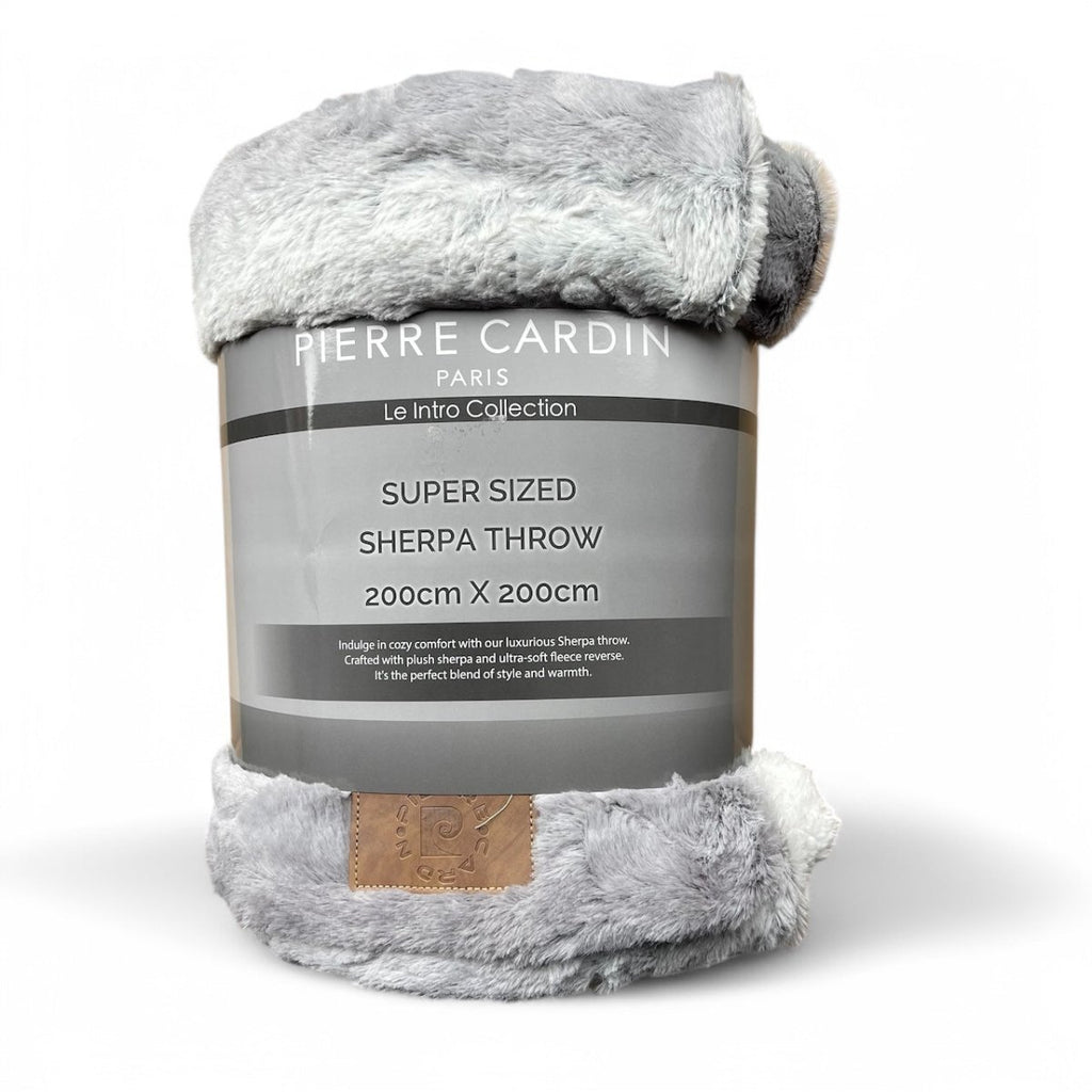 Pierre Cardin Super Soft Sherpa Throw - 200 x 200 cm - Style Phase Home