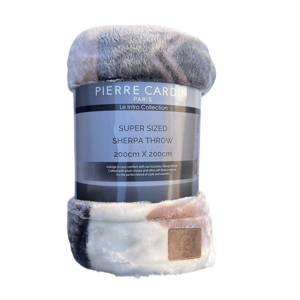 Pierre Cardin Super Soft Sherpa Throw - 200 x 200 cm - Style Phase Home