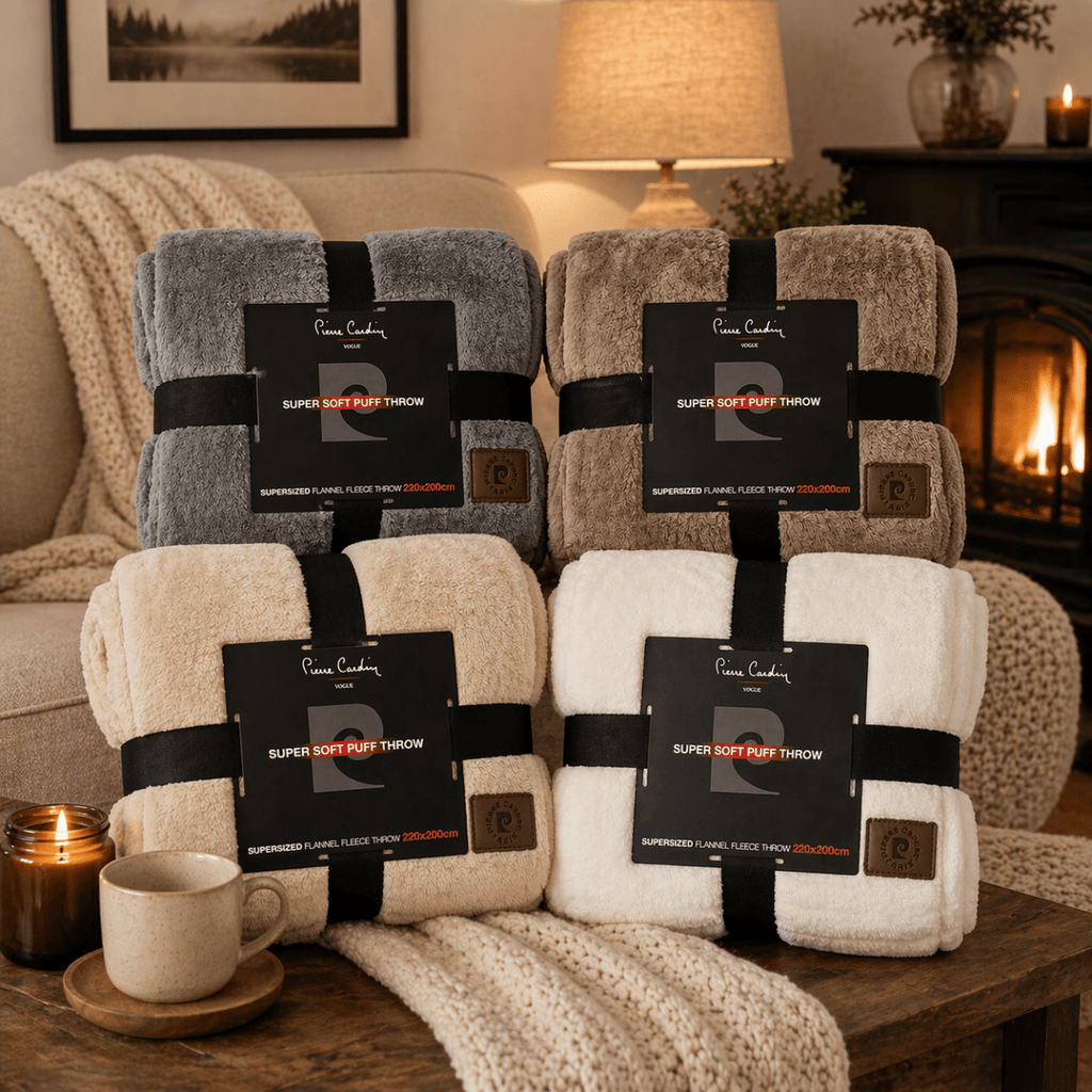 Pierre Cardin Super Soft Supersized Puff Throw - 220 x 200 cm - Home Phase