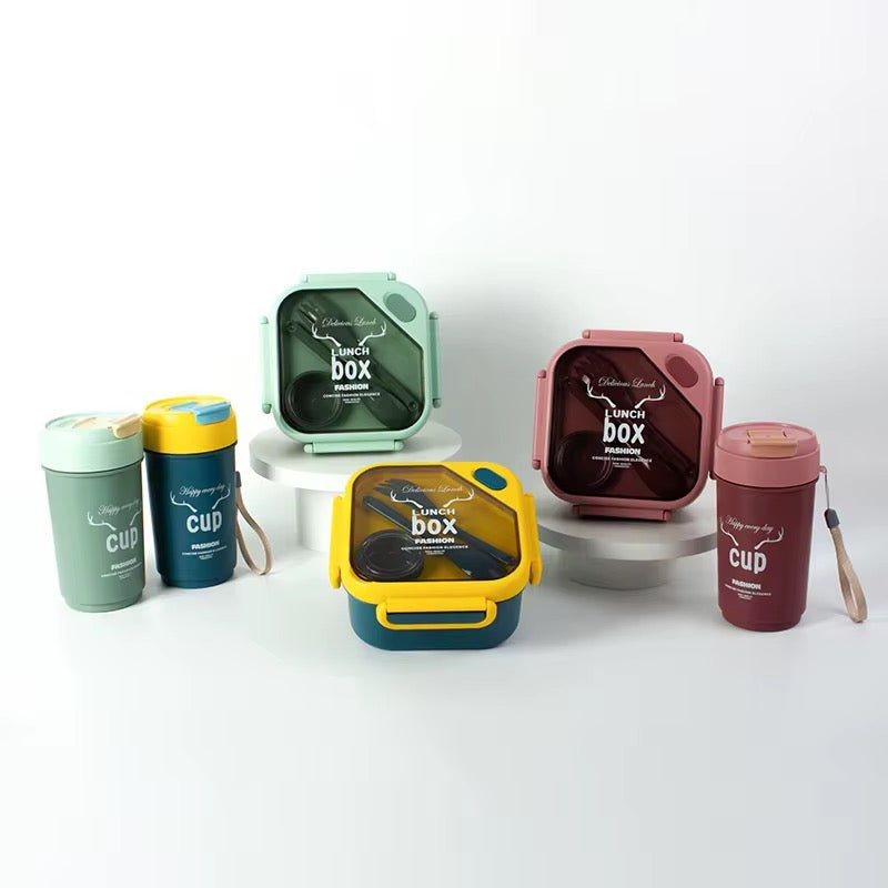 Plastic Bento Lunch Box & Bottle Set - Home Phase