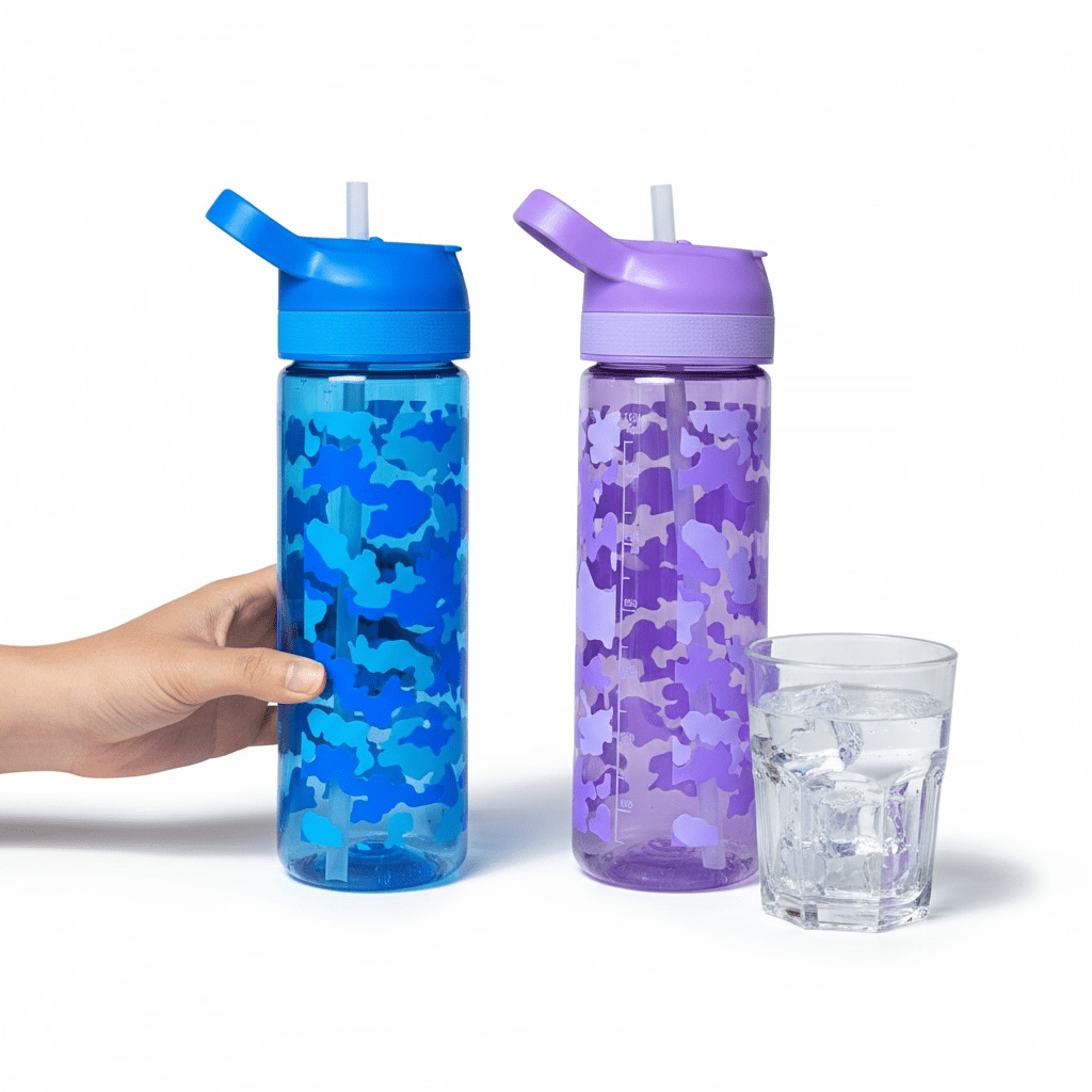 Plastic Camo Straw Bottle - 700ML - Home Phase