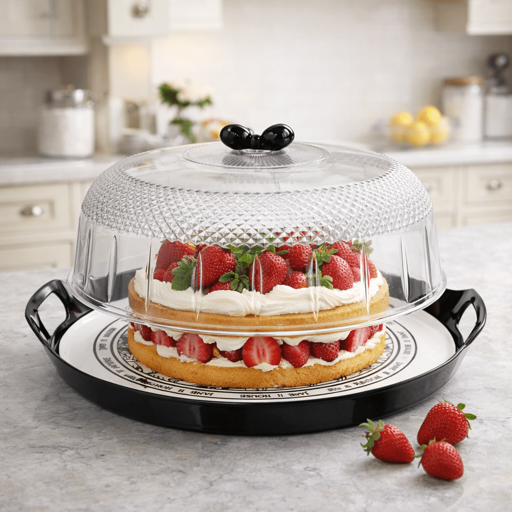 Plastic Serving Tray With Cake Dome - Home Phase