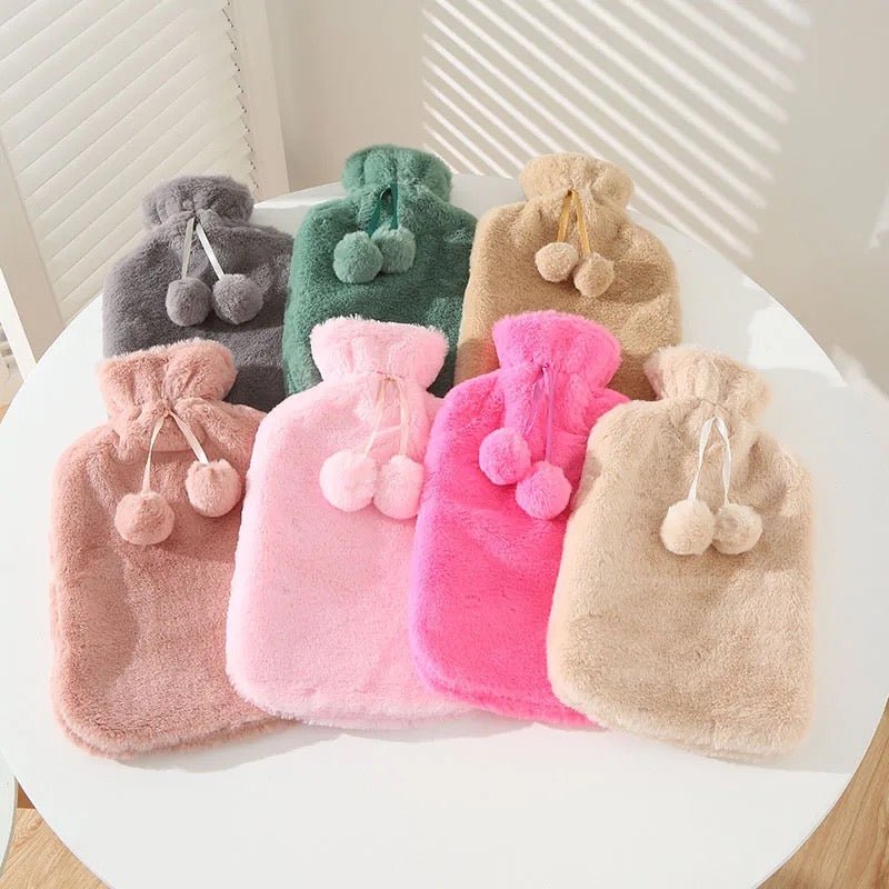 Plush Coral Fleece Hot Water Bottle - 2 L - Style Phase Home