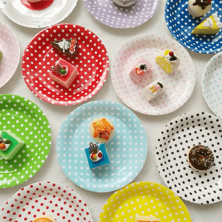 Polka Dot Party Side Paper Plate - Pack of 10 - 17.5 cm - Home Phase