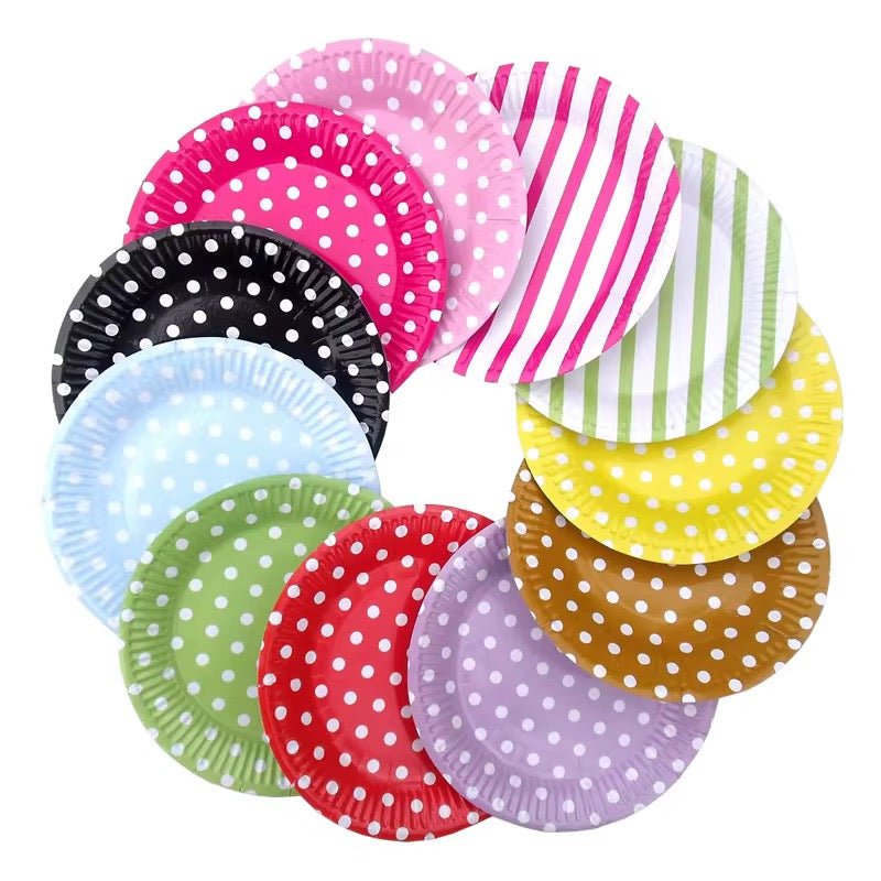 Polka Dot Party Side Paper Plate - Pack of 10 - 17.5 cm - Home Phase