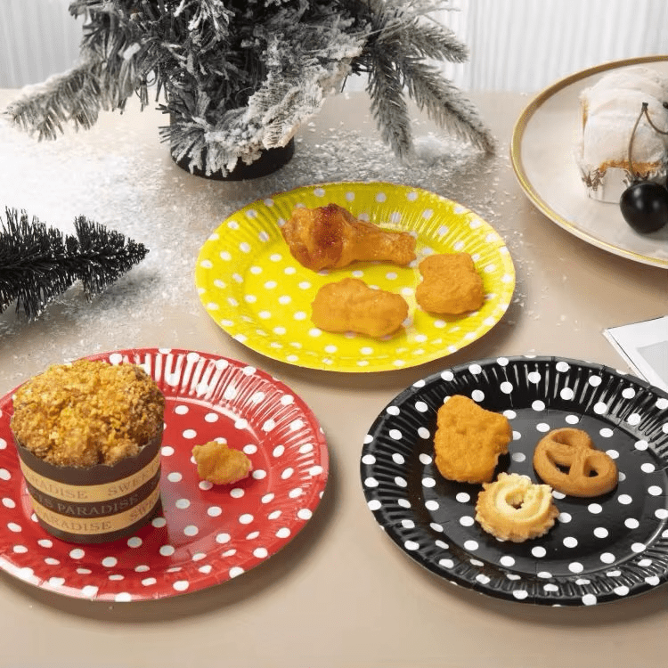 Polka Dot Party Side Paper Plate - Pack of 10 - 17.5 cm - Home Phase