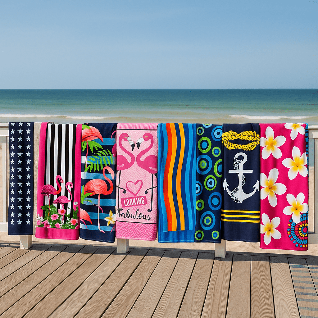 Printed Microfibre Beach Towel - 140 x 70 cm - Home Phase