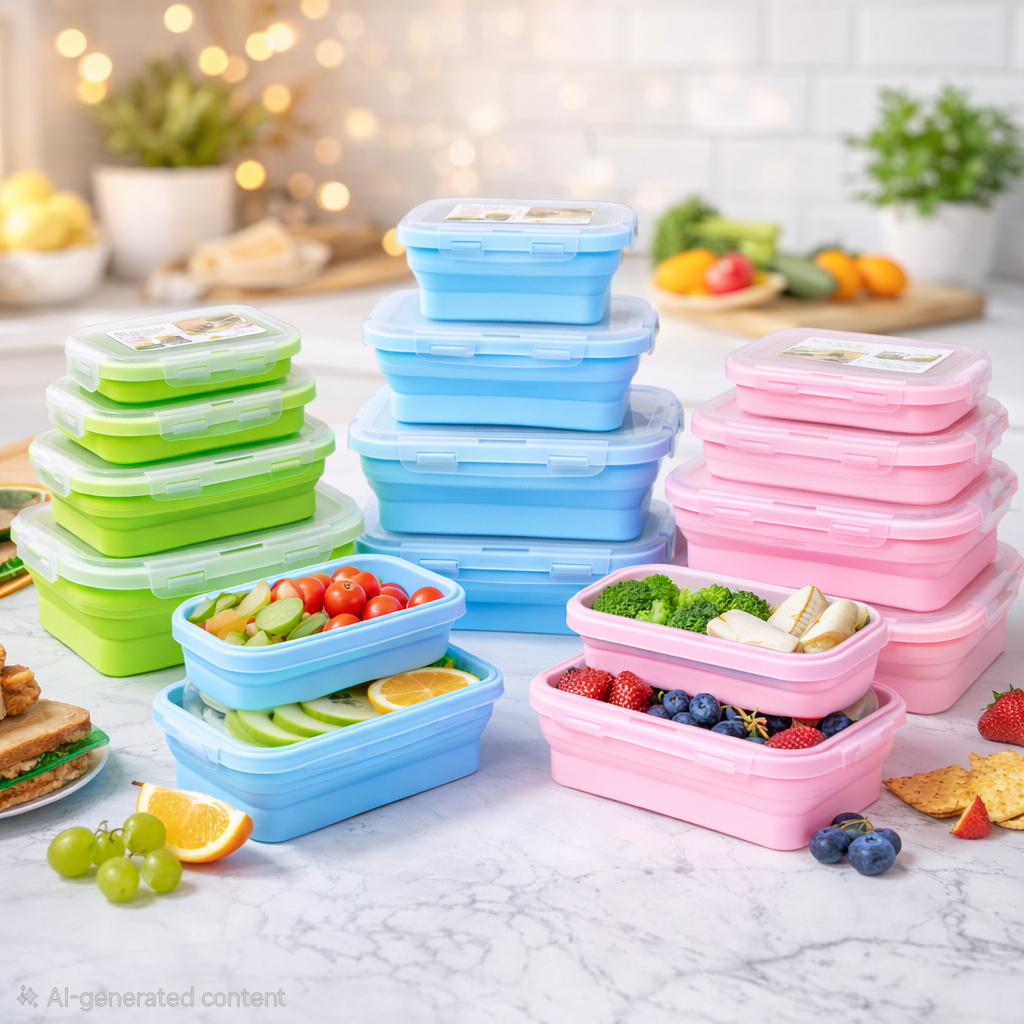 Rectangular Silicone Collapsible Containers (Set of 4) - Home Phase