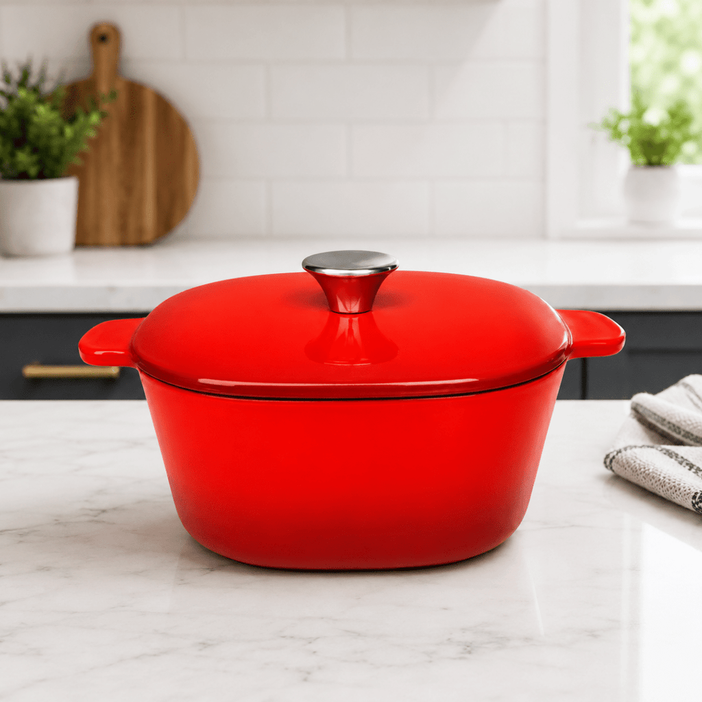Red Square Cast Iron Pot - 22 cm - Home Phase