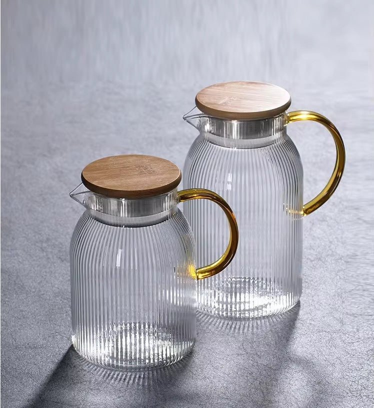 Ribbed Borosilicate Glass Pitcher - 1.8 Litre – Style Phase Home