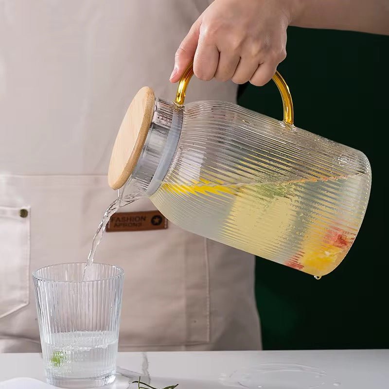 Ribbed Borosilicate Glass Pitcher - 1.8 Litre – Style Phase Home