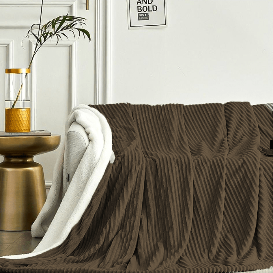 Ribbed Sherpa Throw - 200 x 220cm - Style Phase Home