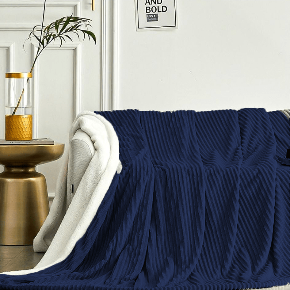 Ribbed Sherpa Throw - 200 x 220cm - Style Phase Home