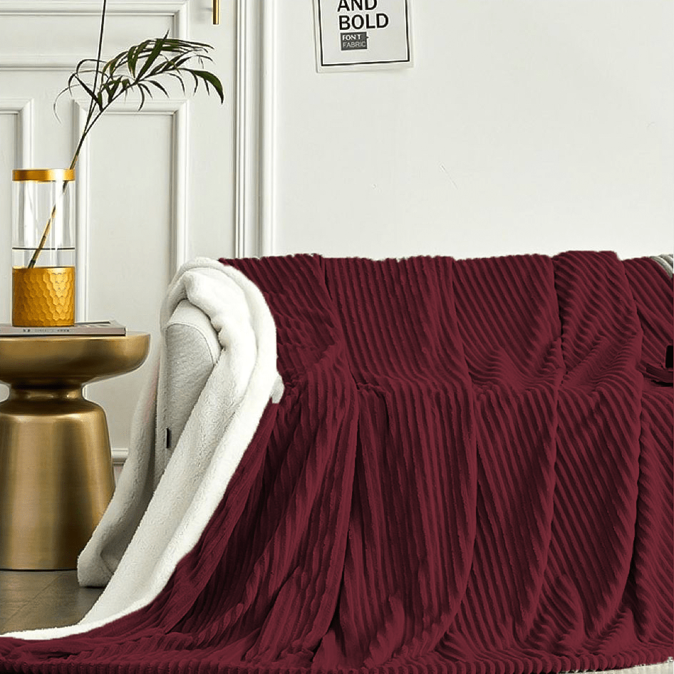 Ribbed Sherpa Throw - 200 x 220cm - Style Phase Home