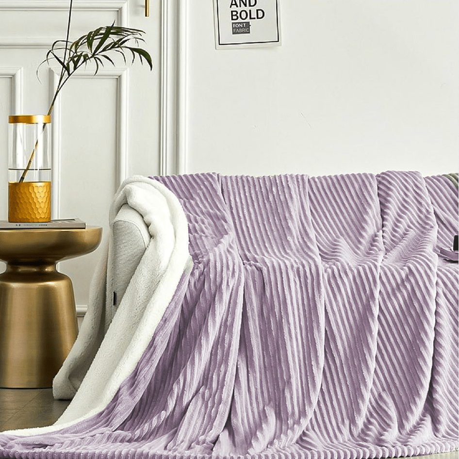 Ribbed Sherpa Throw - 200 x 220cm - Style Phase Home