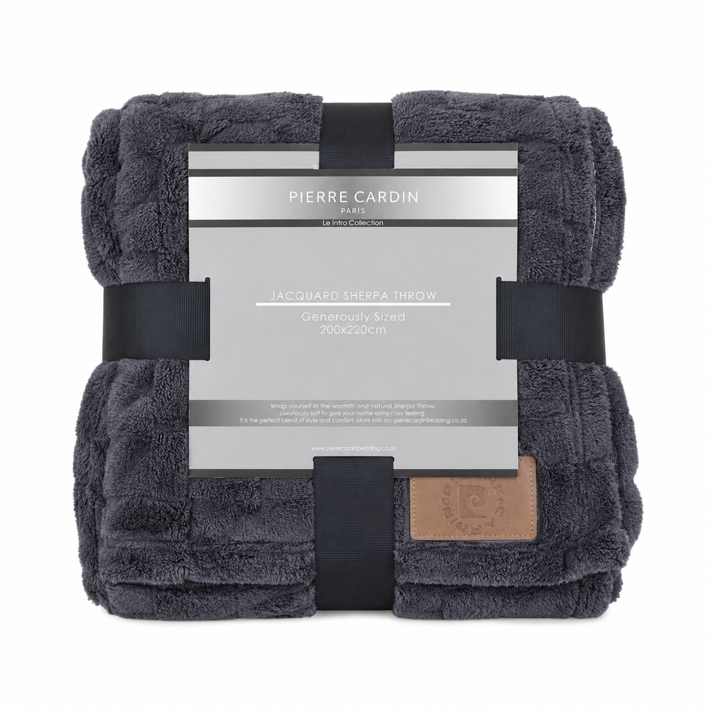 Pierre Cardin Jacquard Sherpa Throw - 200 x 220 cm