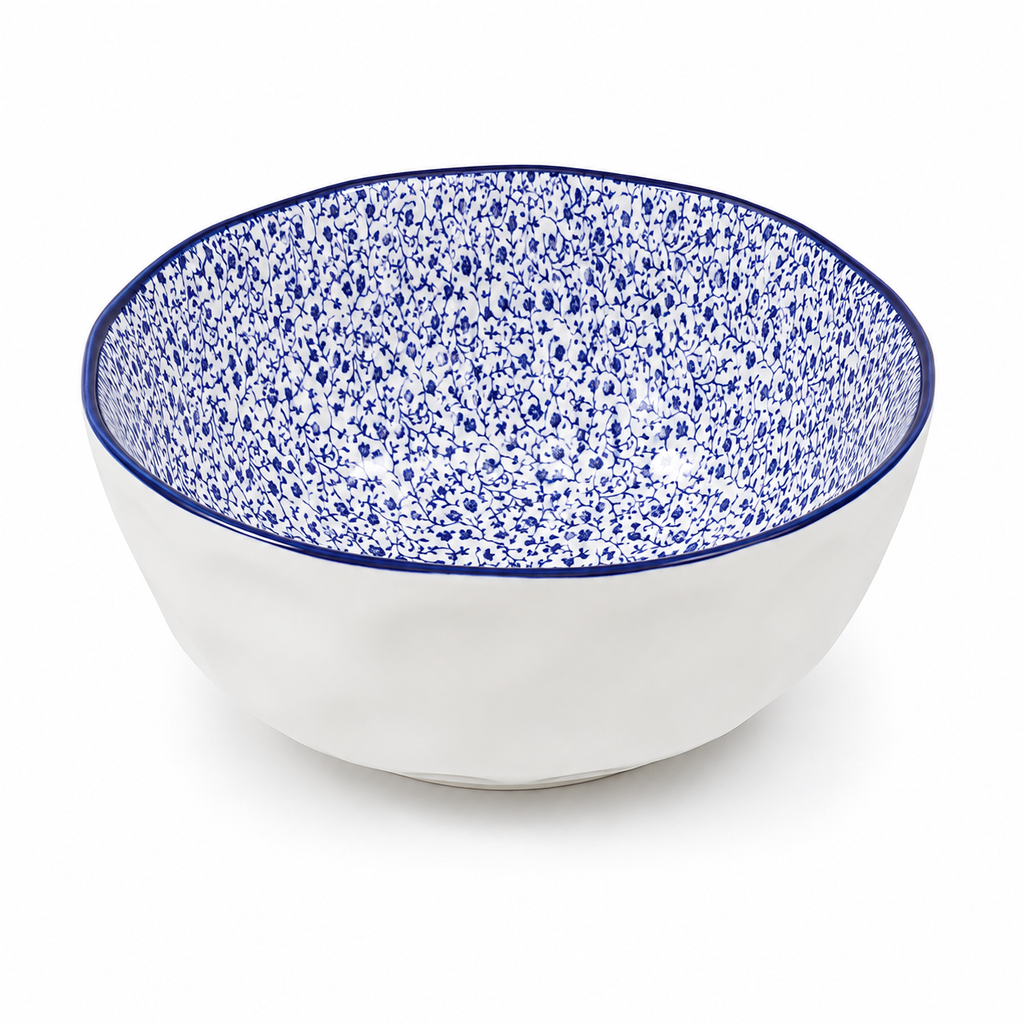 Danny Home Large Ceramic Floral Serving Bowl - 24 cm x 10 cm
