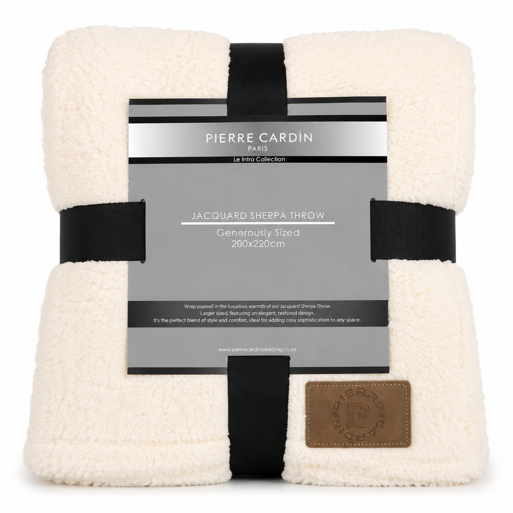 Pierre Cardin Jacquard Sherpa Throw - 200 x 220 cm