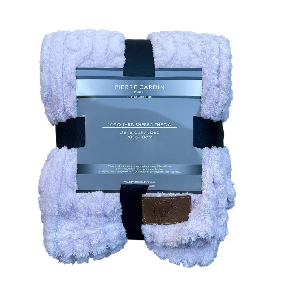 Pierre Cardin Jacquard Sherpa Throw - 200 x 220 cm