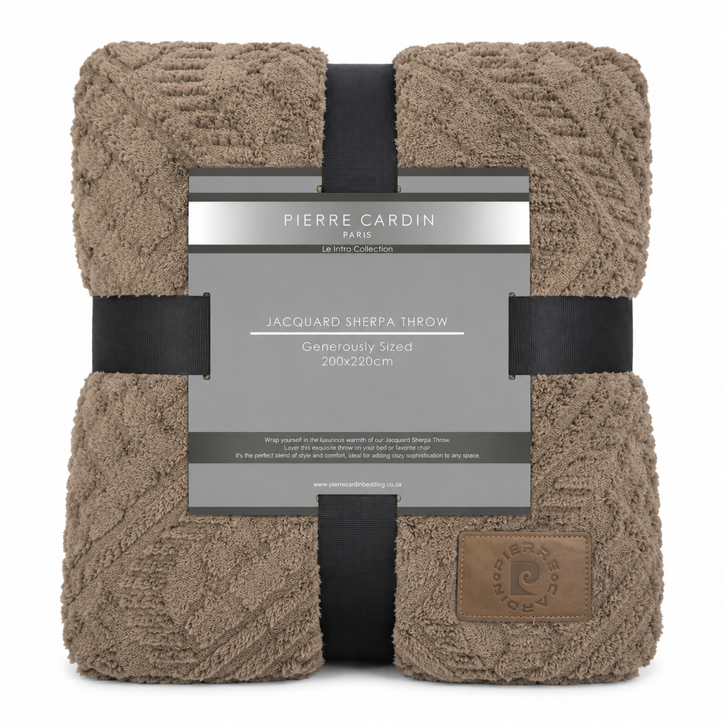 Pierre Cardin Jacquard Sherpa Throw - 200 x 220 cm