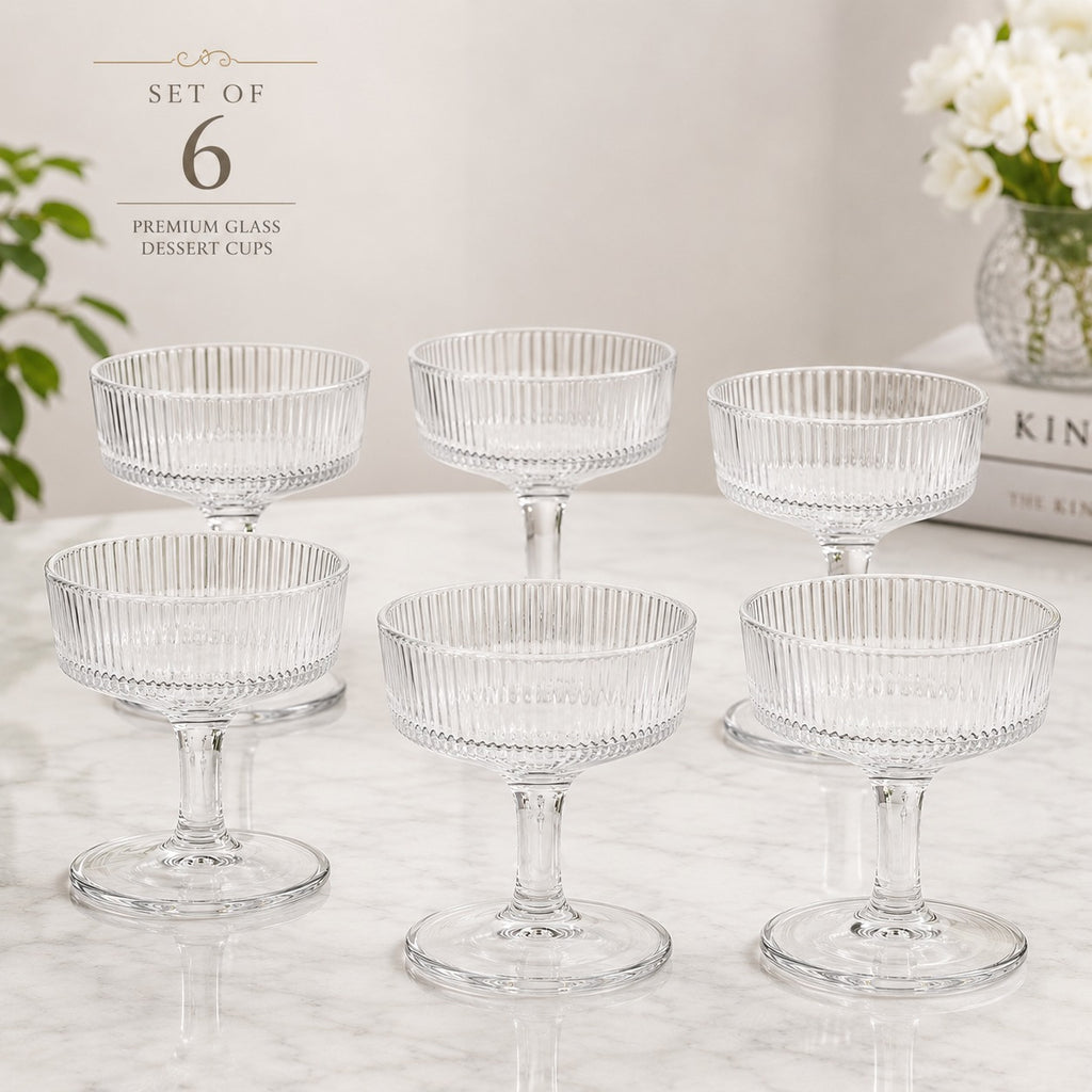 6PC Clear Ice Cream Cups - 180 ml