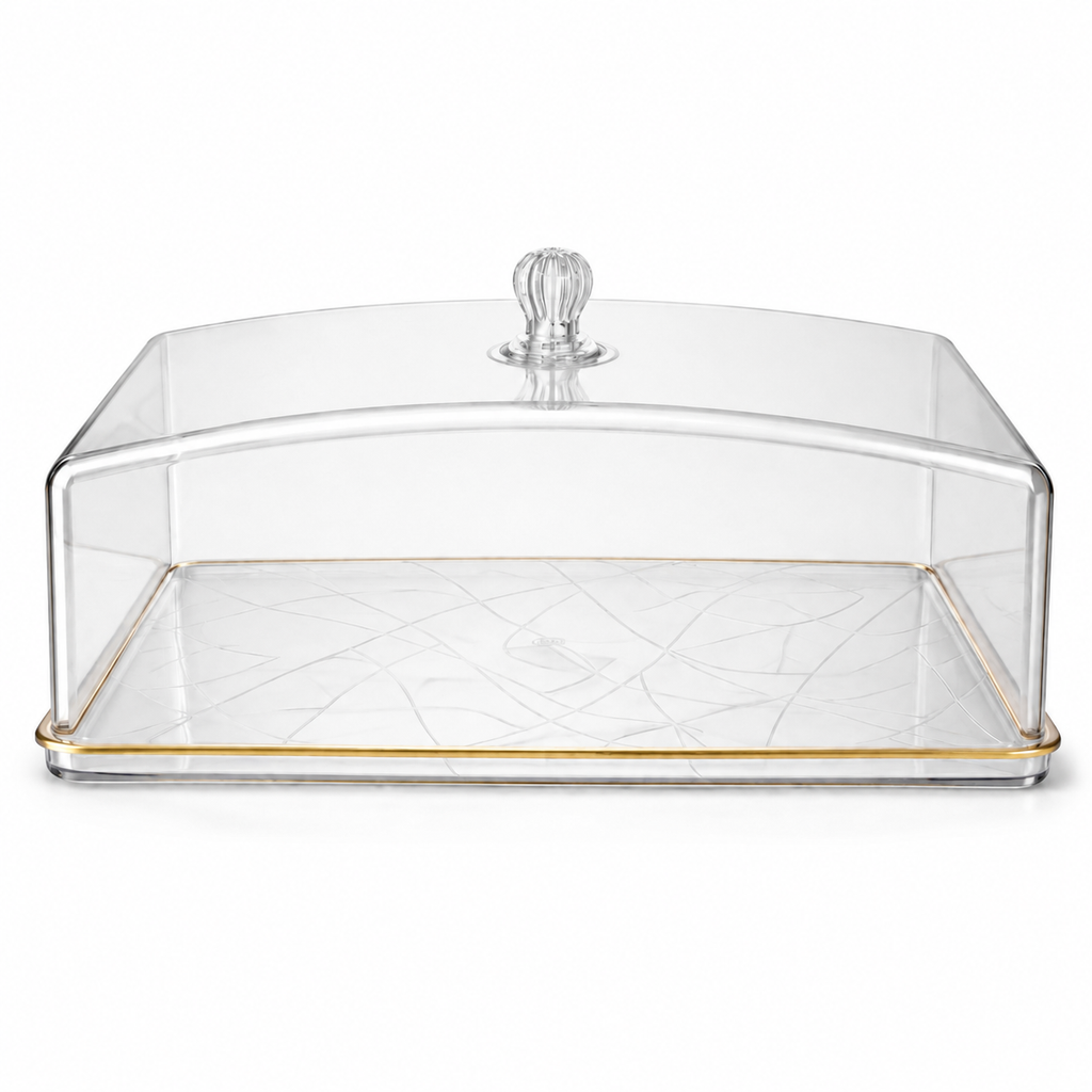 Gold Rim Acrylic Cake Dome