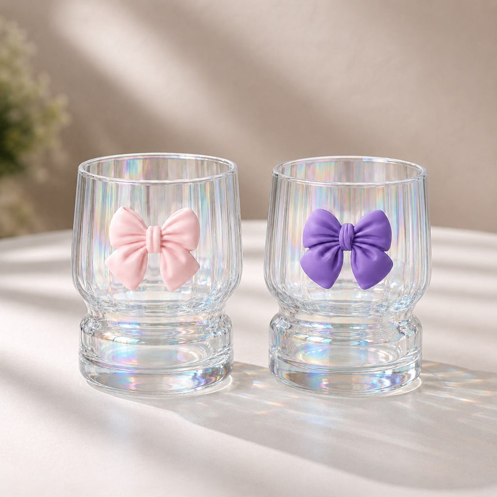Cute Glass Cup With Bow - 250 ml