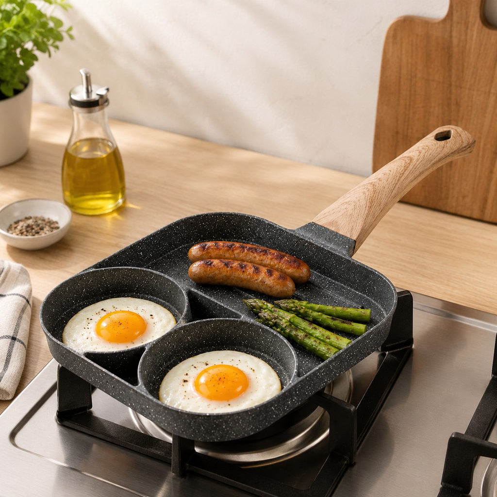 3 Compartment Non-Stick Breakfast Frying Pan
