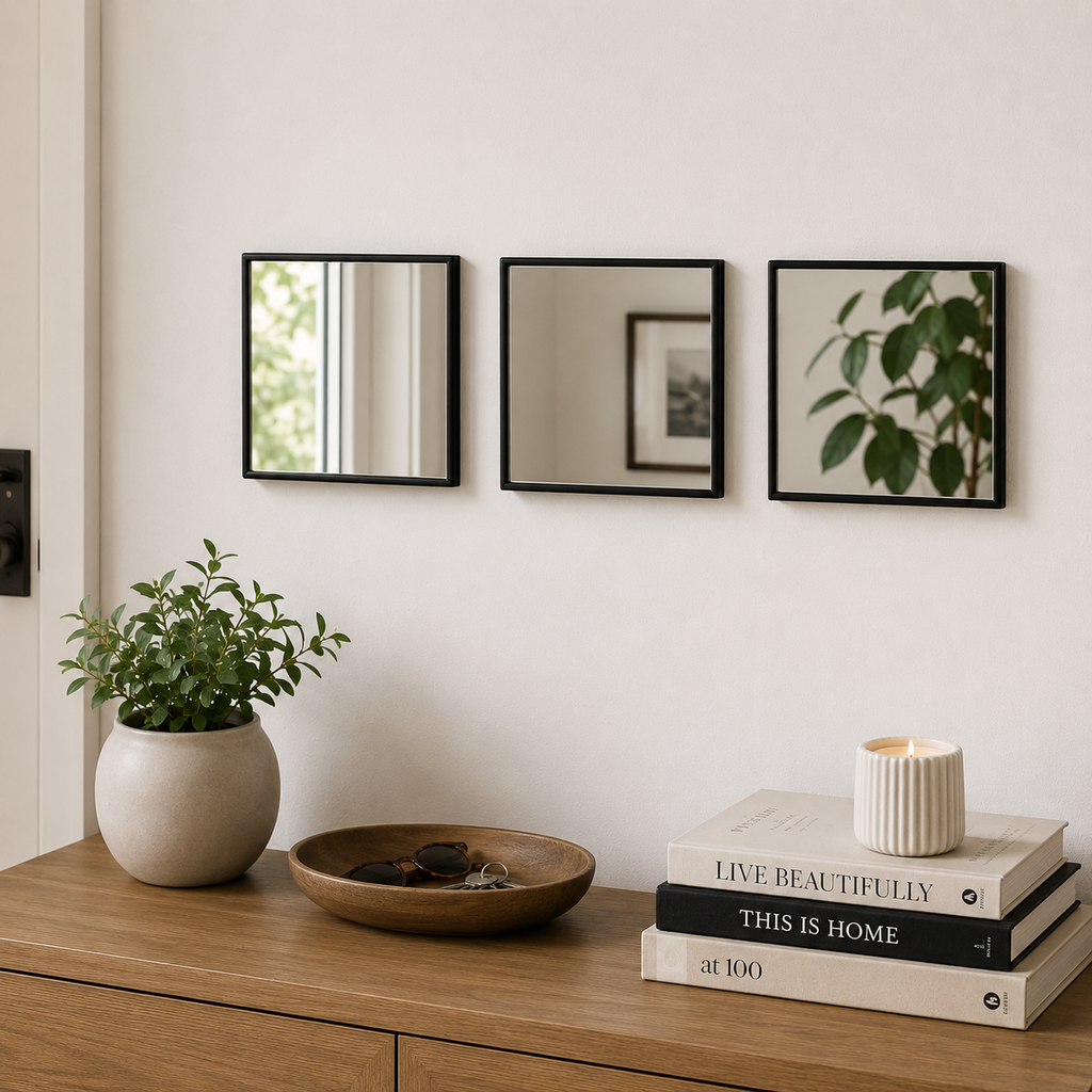 3 PC Square Decorative Mirror