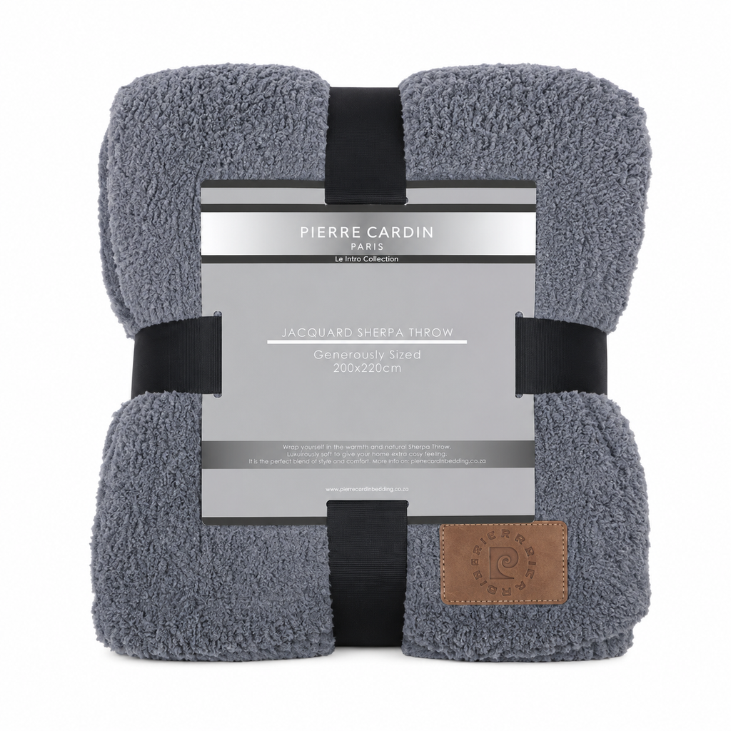 Pierre Cardin Jacquard Sherpa Throw - 200 x 220 cm